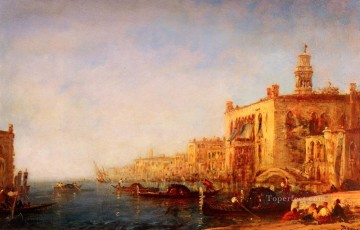 ヴェニス ル グラン カナル ボート バルビゾン フェリックス ジエム Oil Paintings
